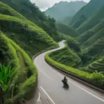 winding mountain road in Vietnam